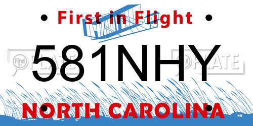 581NHY North Carolina License Plate