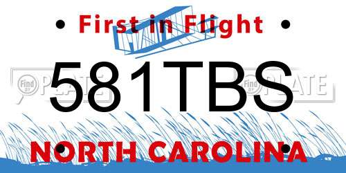 581TBS North Carolina License Plate