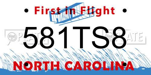 581TS8 North Carolina License Plate