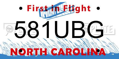 581UBG North Carolina License Plate
