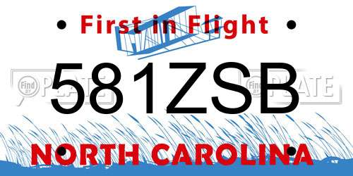 581ZSB North Carolina License Plate