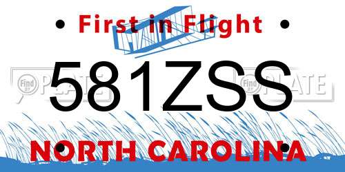 581ZSS North Carolina License Plate