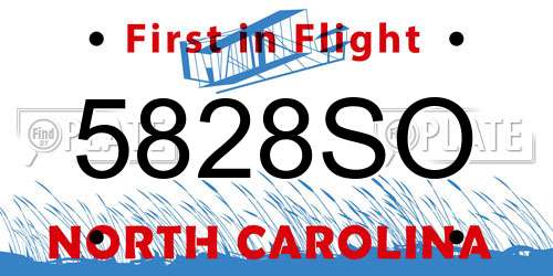 5828SO North Carolina License Plate