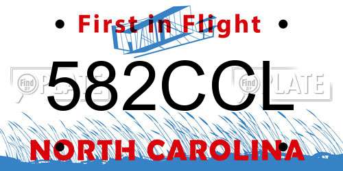 582CCL North Carolina License Plate
