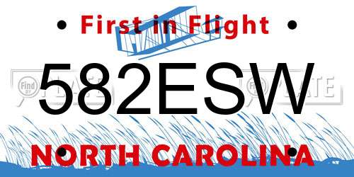 582ESW North Carolina License Plate
