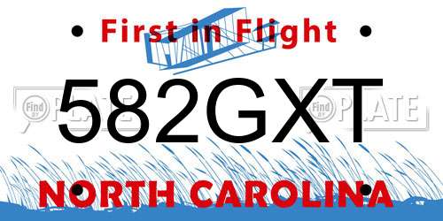 582GXT North Carolina License Plate