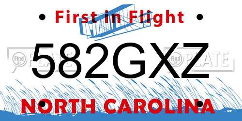582GXZ North Carolina License Plate