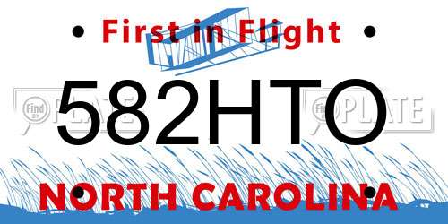 582HTO North Carolina License Plate