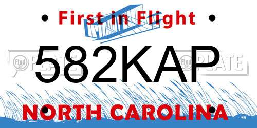 582KAP North Carolina License Plate