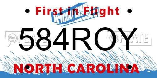 584ROY North Carolina License Plate