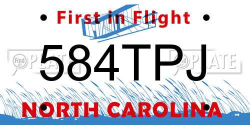 584TPJ North Carolina License Plate