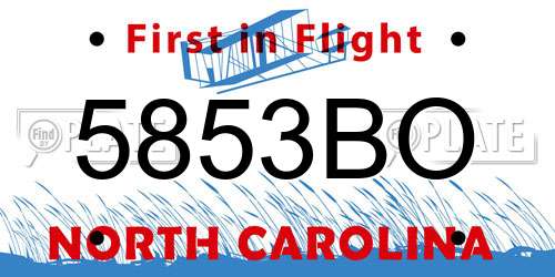 5853BO North Carolina License Plate