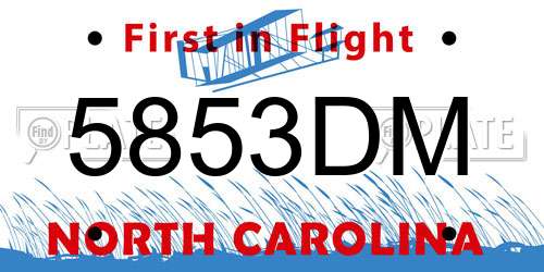 5853DM North Carolina License Plate