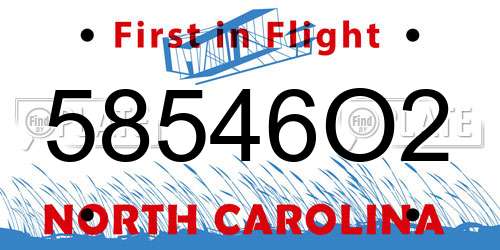 58546O2 North Carolina License Plate