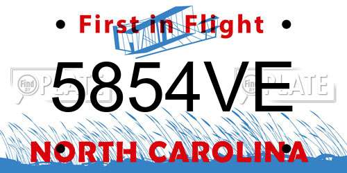 5854VE North Carolina License Plate