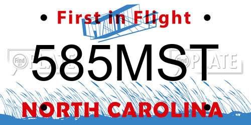 585MST North Carolina License Plate