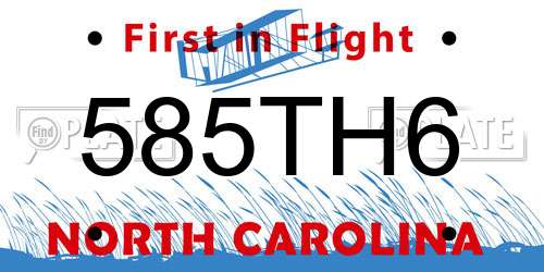 585TH6 North Carolina License Plate