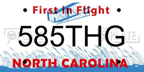 585THG North Carolina License Plate