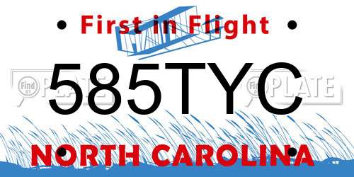 585TYC North Carolina License Plate