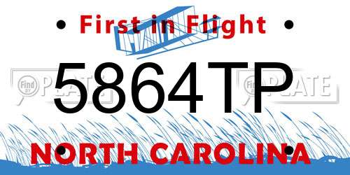 5864TP North Carolina License Plate