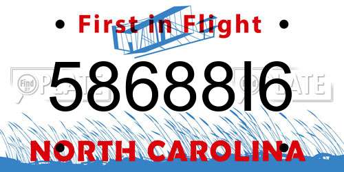 58688I6 North Carolina License Plate
