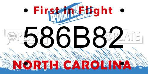 586B82 North Carolina License Plate