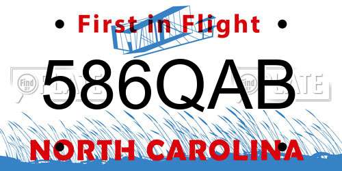 586QAB North Carolina License Plate