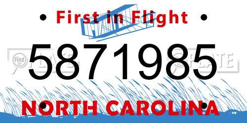 5871985 North Carolina License Plate