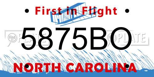 5875BO North Carolina License Plate