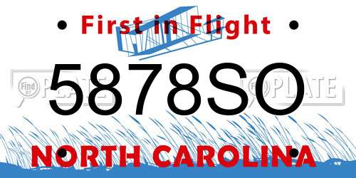 5878SO North Carolina License Plate
