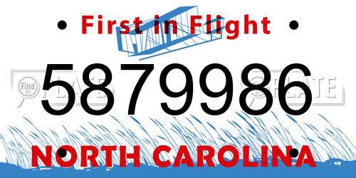 5879986 North Carolina License Plate