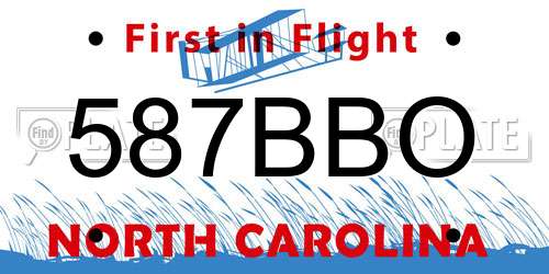587BBO North Carolina License Plate