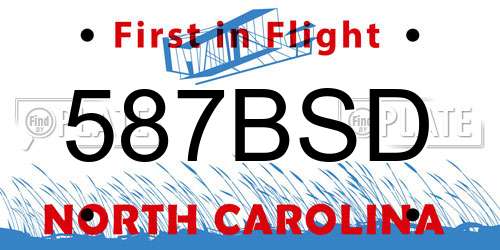 587BSD North Carolina License Plate