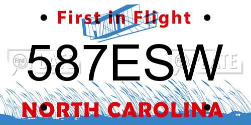 587ESW North Carolina License Plate