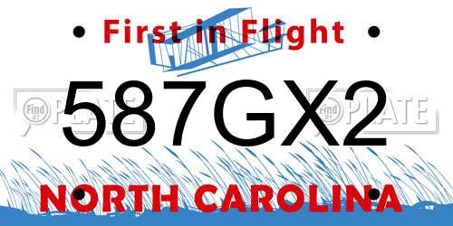 587GX2 North Carolina License Plate