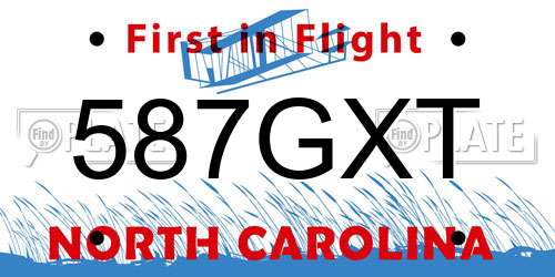 587GXT North Carolina License Plate