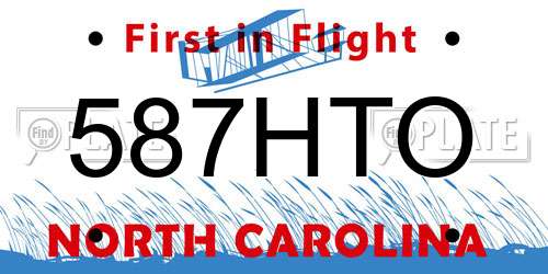 587HTO North Carolina License Plate