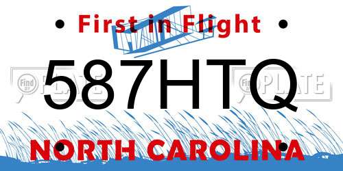 587HTQ North Carolina License Plate