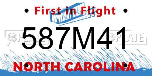 587M41 North Carolina License Plate