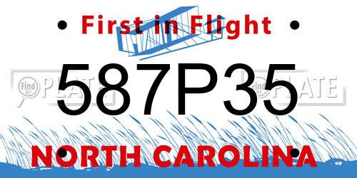 587P35 North Carolina License Plate