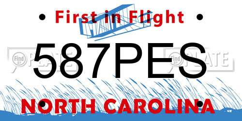 587PES North Carolina License Plate