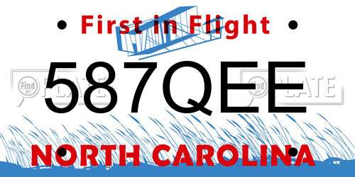 587QEE North Carolina License Plate