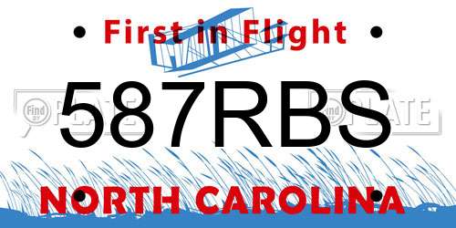 587RBS North Carolina License Plate