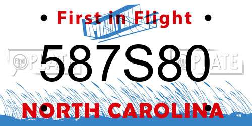 587S80 North Carolina License Plate