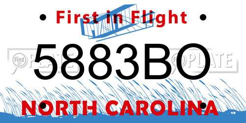 5883BO North Carolina License Plate