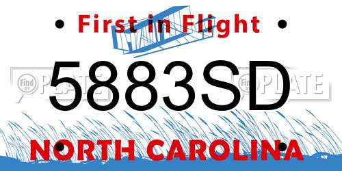 5883SD North Carolina License Plate