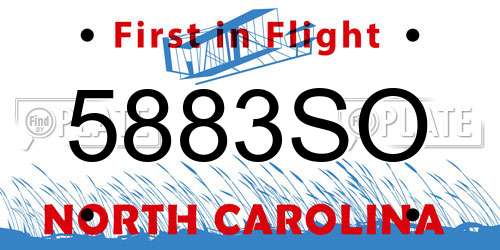 5883SO North Carolina License Plate