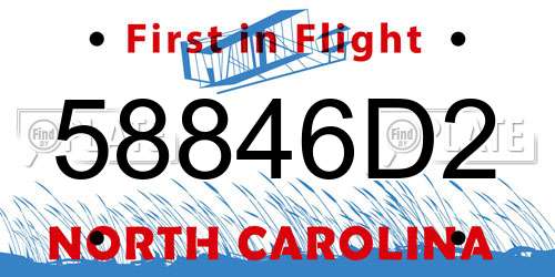 58846D2 North Carolina License Plate