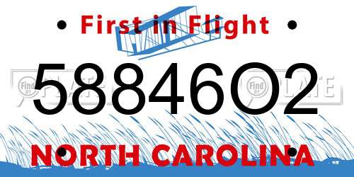 58846O2 North Carolina License Plate