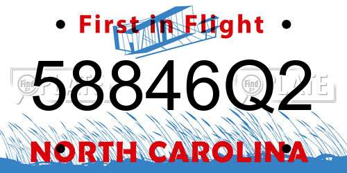 58846Q2 North Carolina License Plate